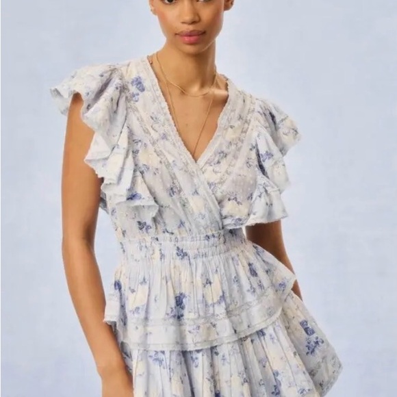 LoveShackFancy Dresses & Skirts - LOVESHACKFANCY Gwen Heirloom Print Cotton Mini Dress -Whisper Blue, NWT XS
